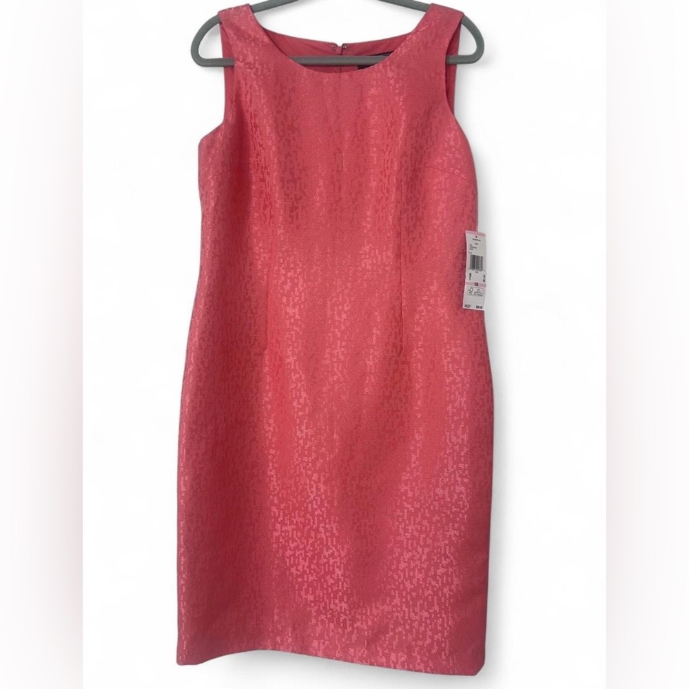 NWT Kasper Coral Sheath Dress Size 10 (Retails $90) Timeless / Euro-Summer